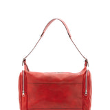 Borsa da viaggio unisex in vera pelle 100% cotone 4037-ROSSO Alessia Firenze