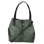 Clarissa Borsa a mano da donna Vera pelle 5276-017 VERDE BOTTIGLIA Gave Lux