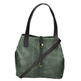 Clarissa Borsa a mano da donna Vera pelle 5276-017 VERDE BOTTIGLIA Gave Lux