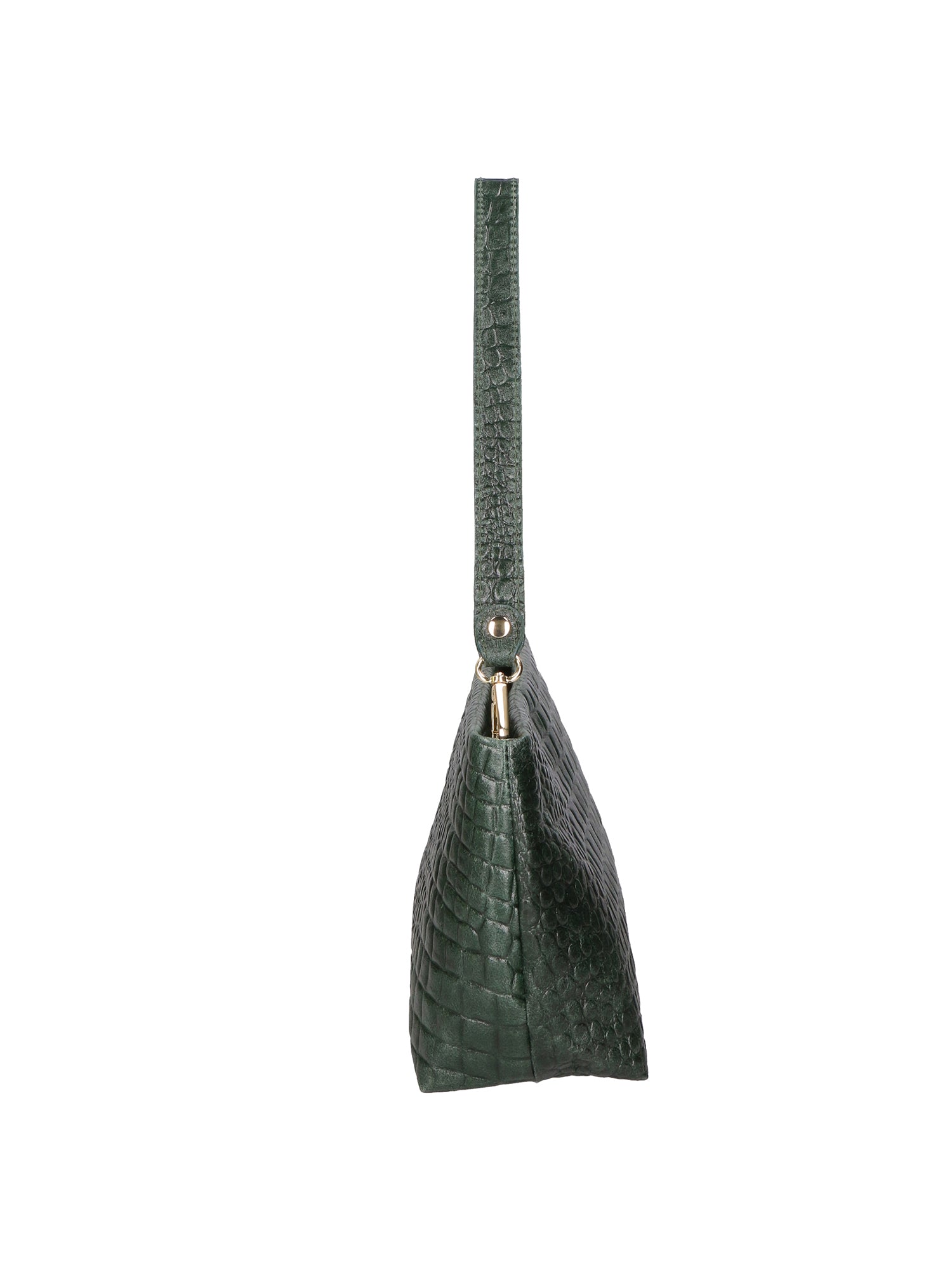 Lorelei Borsa a spalla da donna Vera pelle croco 06498-017 VERDE BOTTIGLIA Gave Lux