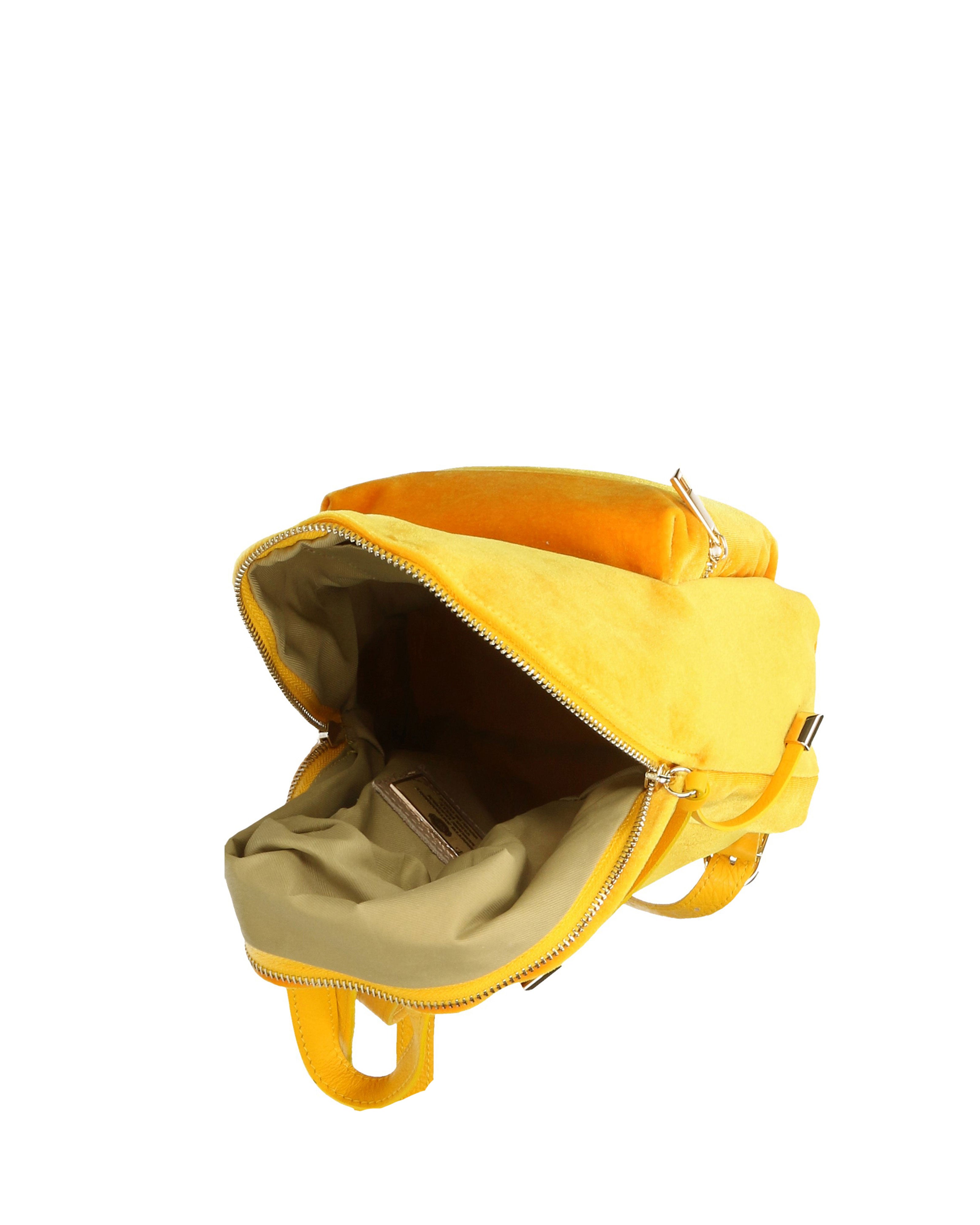 Belluno 8933-GIALLO Zaino da donna in velluto Gave Lux