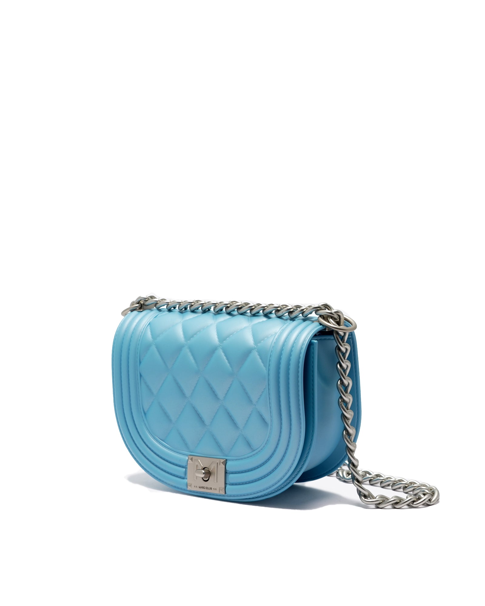 Borsa a mano da donna 100% PVC FLAT ZOE-NORSE BLUE + OFF SILVER Marc Ellis