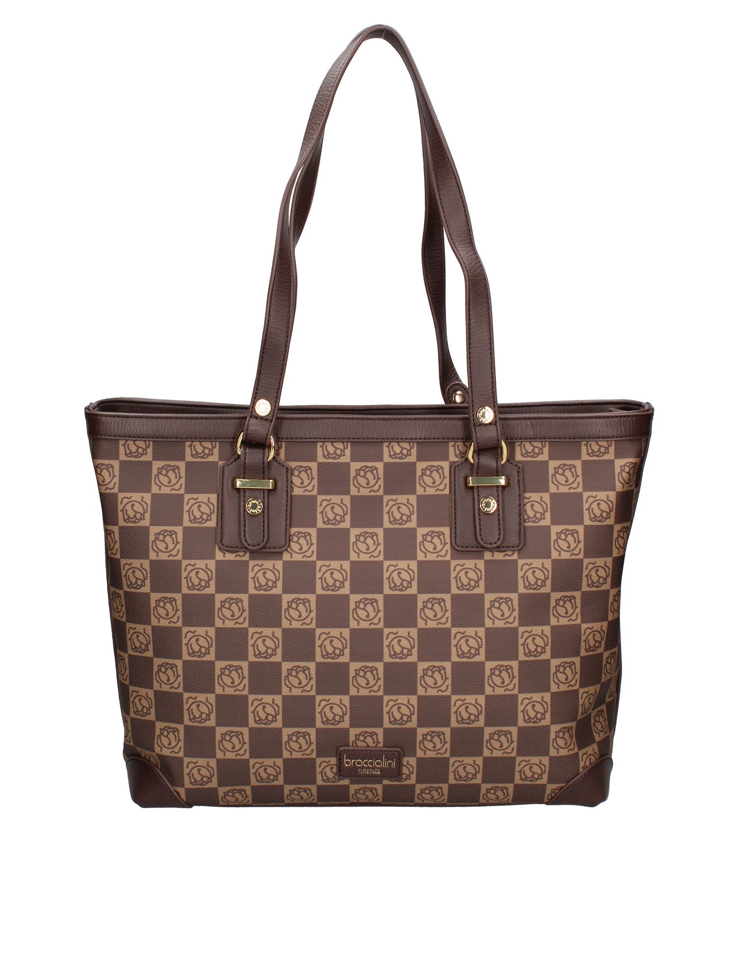 Eridana Prime Borsa a spalla da donna 100% poliuretano B16176-MARRONE Braccialini