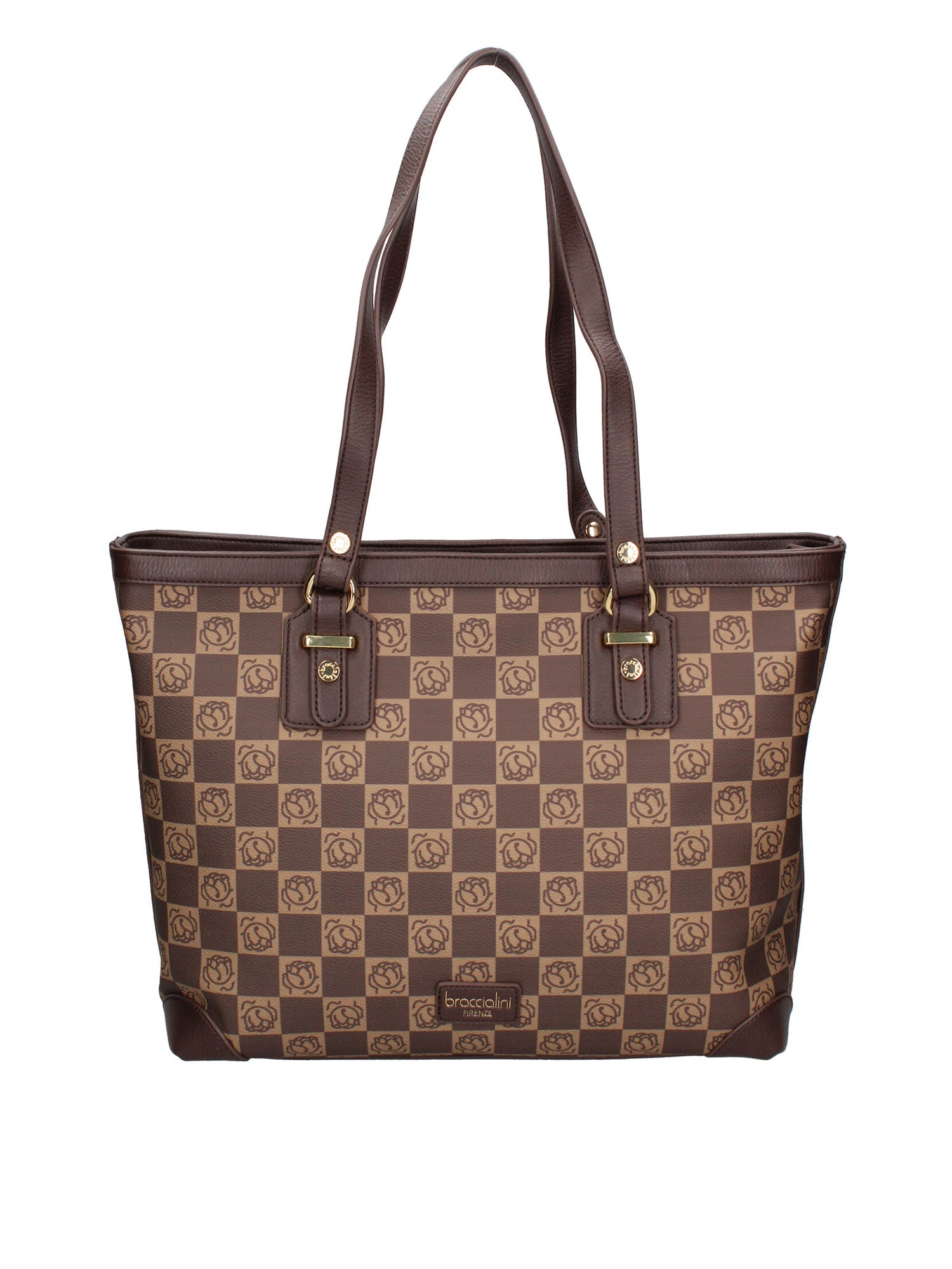 Eridana Prime Borsa a spalla da donna 100% poliuretano B16176-MARRONE Braccialini
