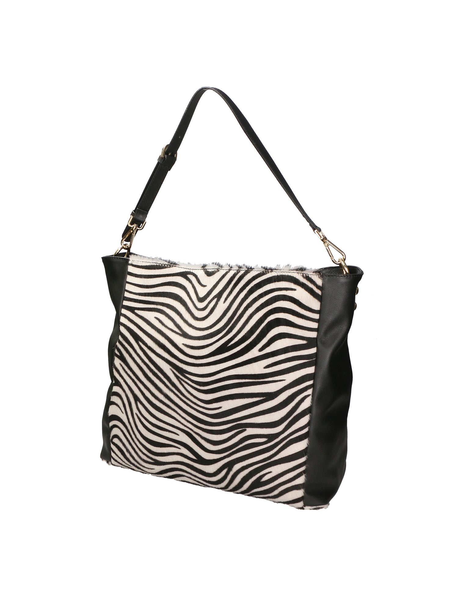 Asia Borsa a spalla da donna Vera pelle 05475-ZEBRA BIANCO NERO Gave Lux