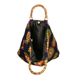 Luana Borsa a mano da donna Lana e vera pelle 04466-NERO Gave Lux