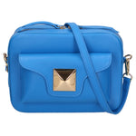 Ilenia Borsa a tracolla da donna 100% pelle 06013-L222 BLU ASTER Gave Lux