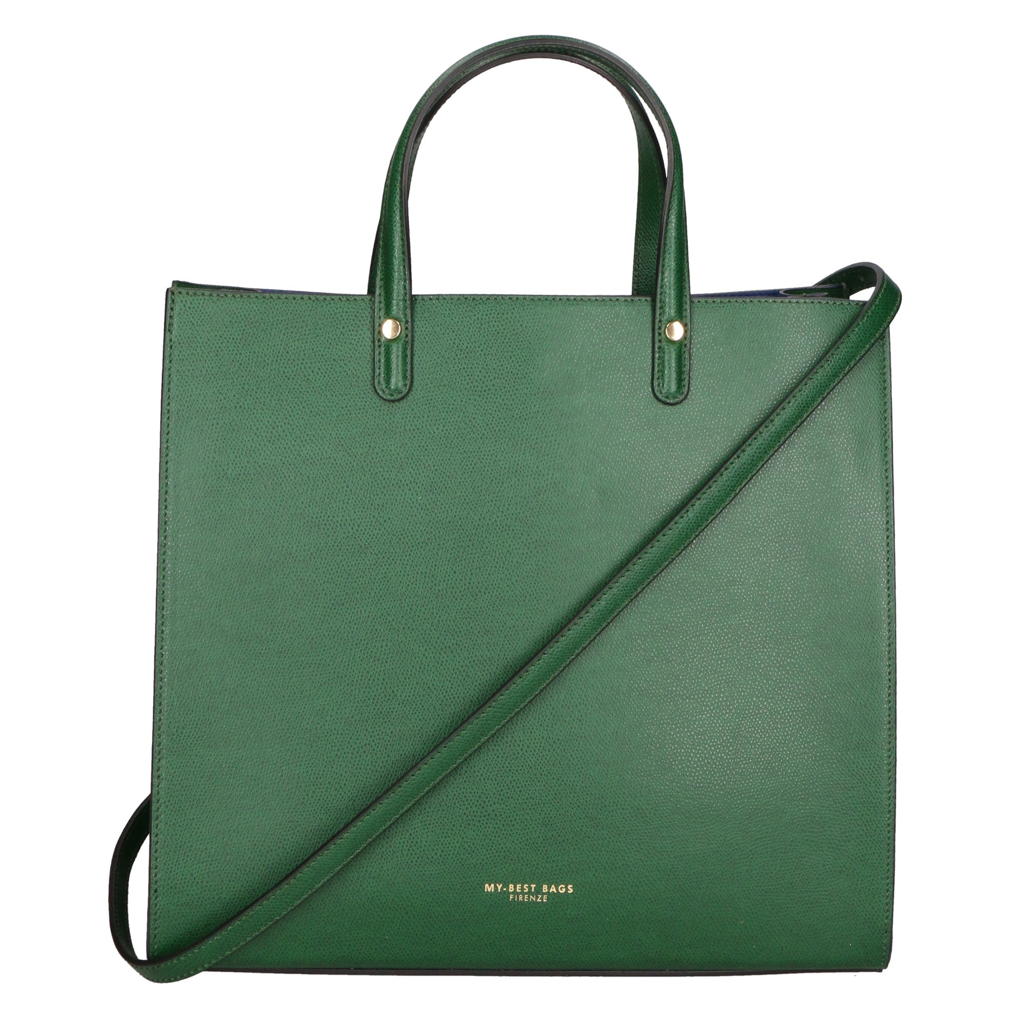 Borsa a mano da donna 100% pelle artigianale MYB-6015-FW-P 622 VERDE GREEN My Best Bag