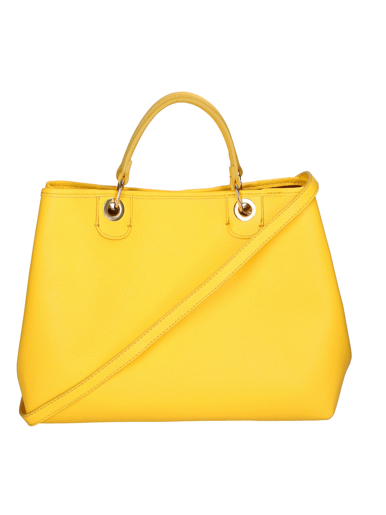 Azurite Borsa a mano da donna 100% pelle 06105-D64 GIALLO YELLOW Gave Lux