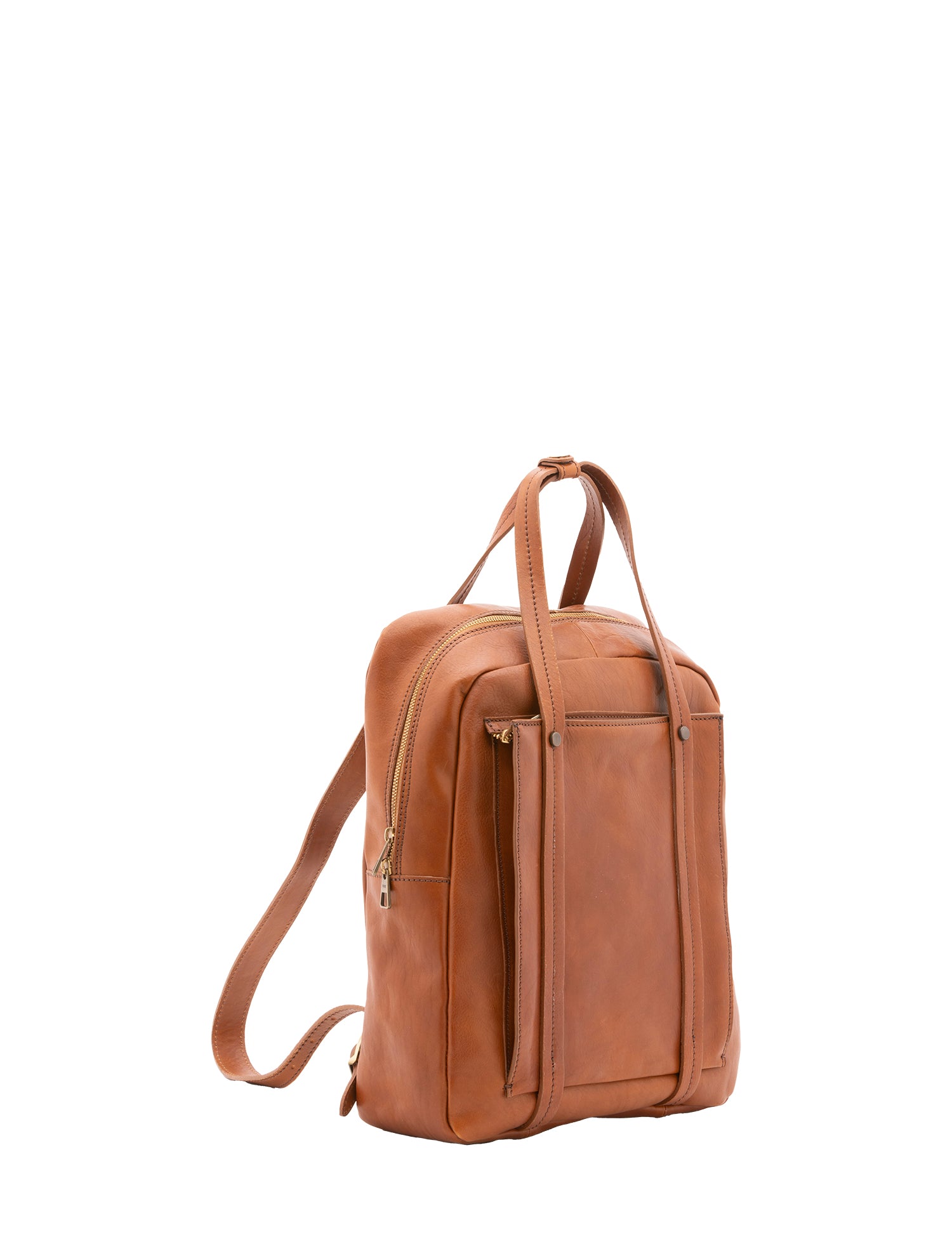 Zaino unisex in vera pelle Made in Italy 100% cotone 4592-MIELE Alessia Firenze