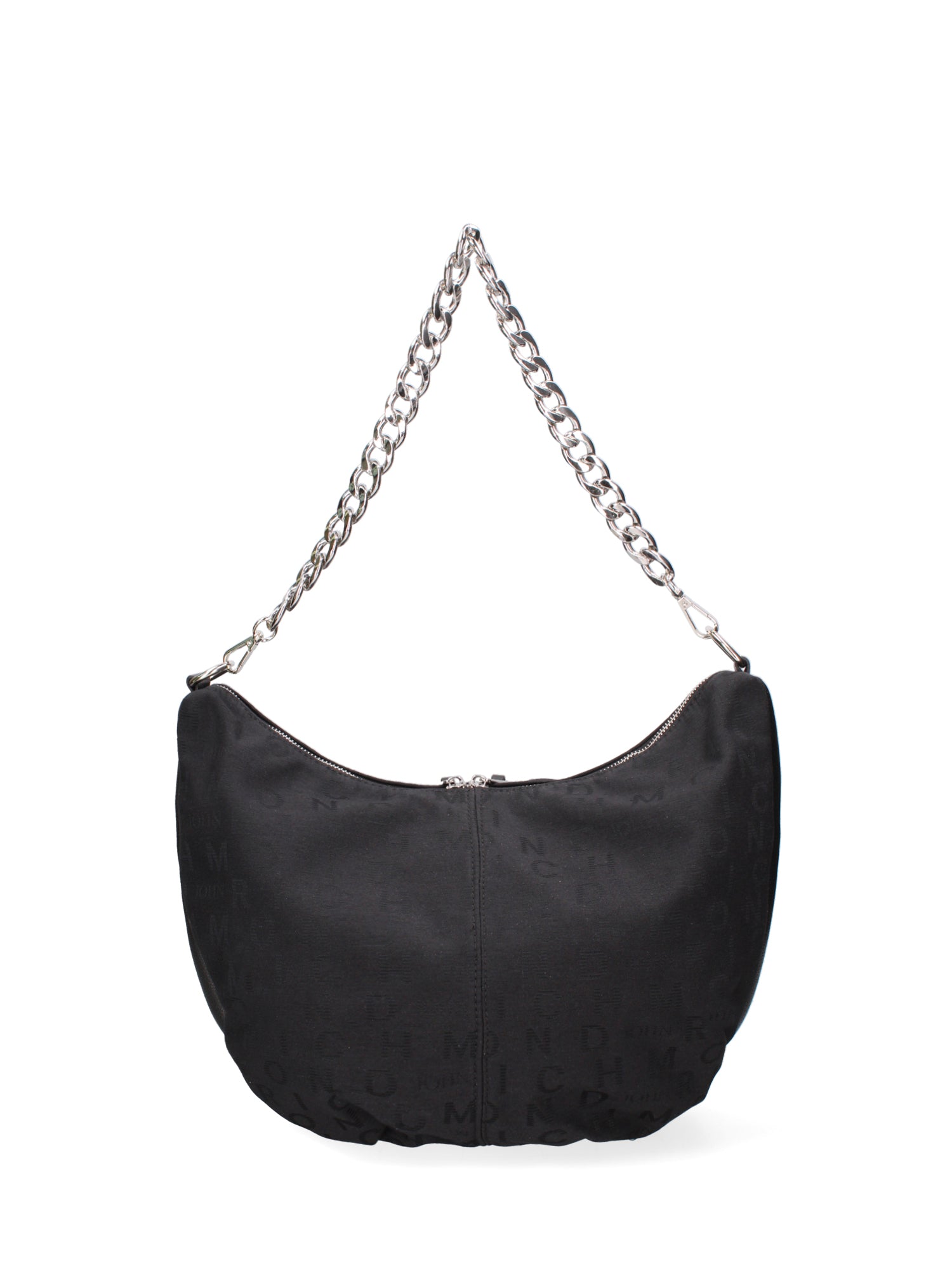 Borsa a spalla da donna 100% vera pelle JR-W-1118-TP-BLACK + SILVER John Richmond