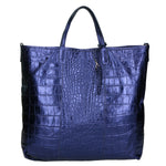 Borsa a mano da donna Vera pelle stampata coccodrillo MYB-7043-SS-BLU My Best Bag