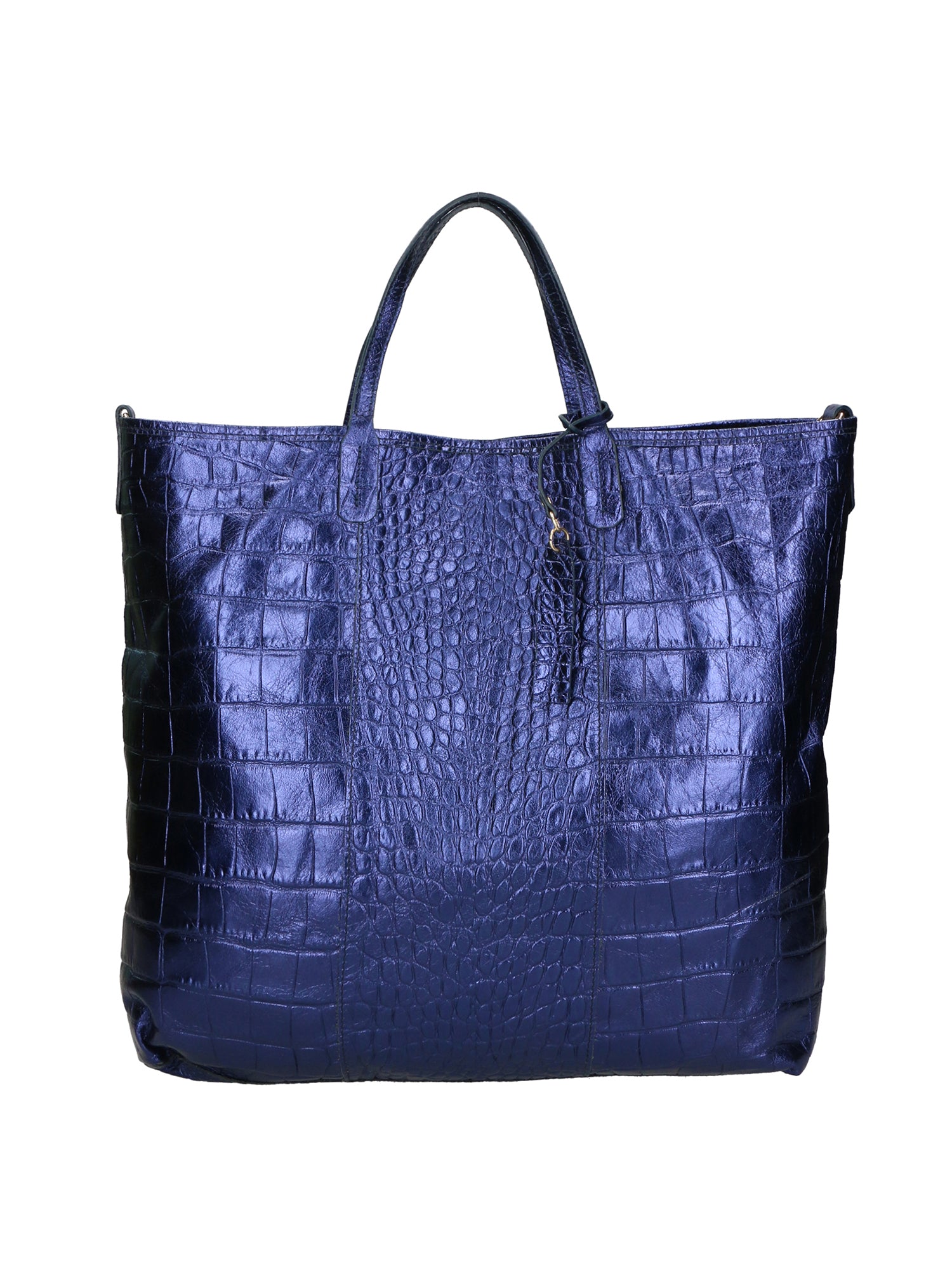 Borsa a mano da donna Vera pelle stampata coccodrillo MYB-7043-SS-BLU My Best Bag