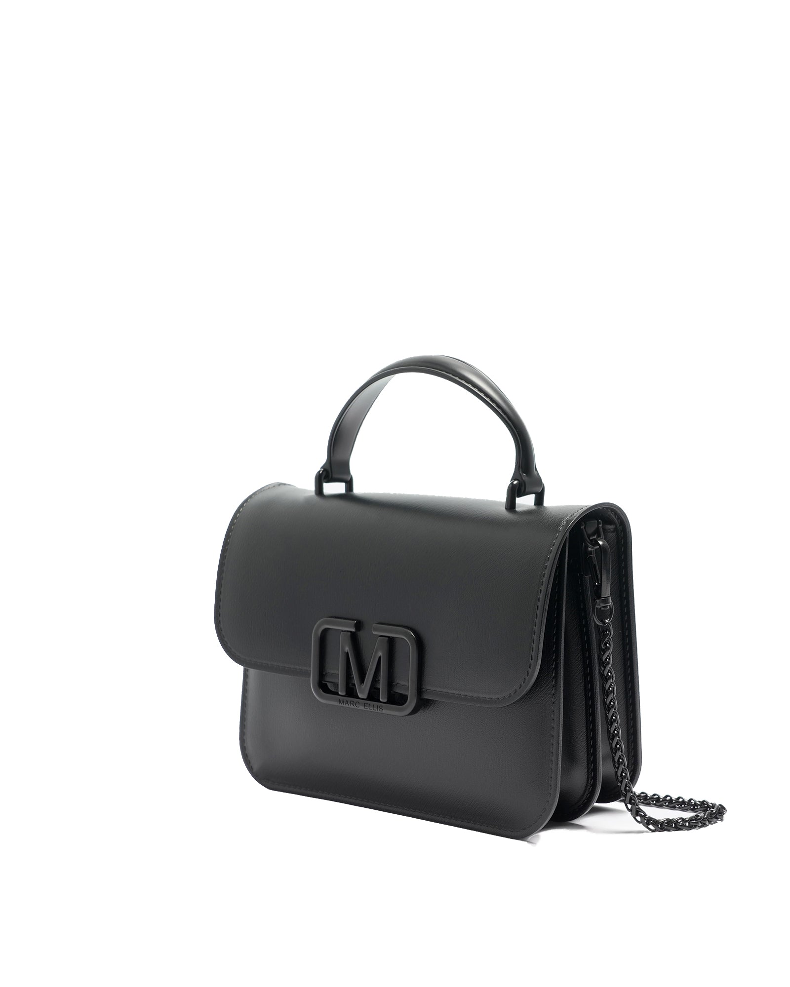 Borsa a mano da donna 100% Pvc FLAT EAR-BLACK Marc Ellis