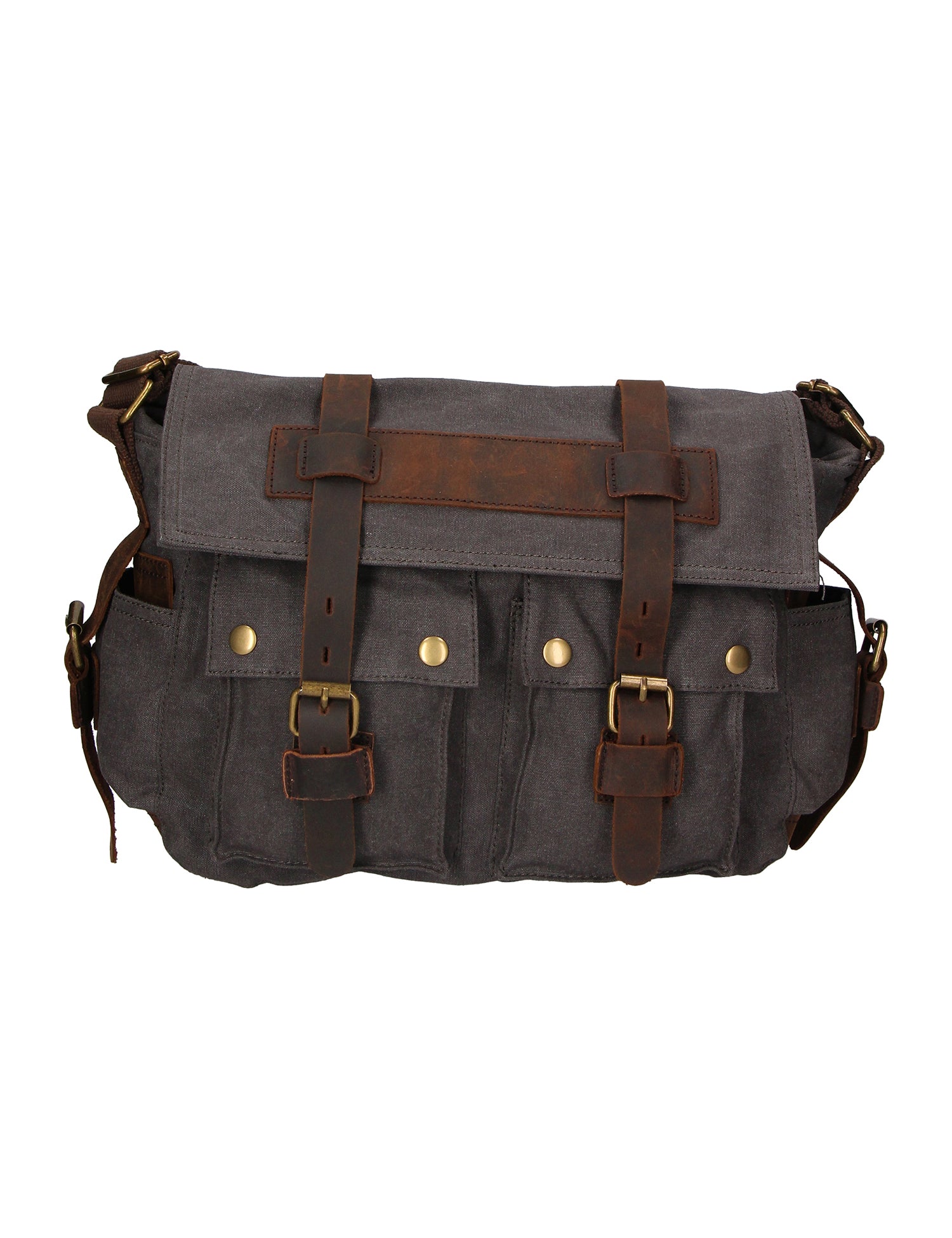 Melania Borsa a spalla unisex Canvas e vera pelle ZG3016-NERO BLACK Gave Lux