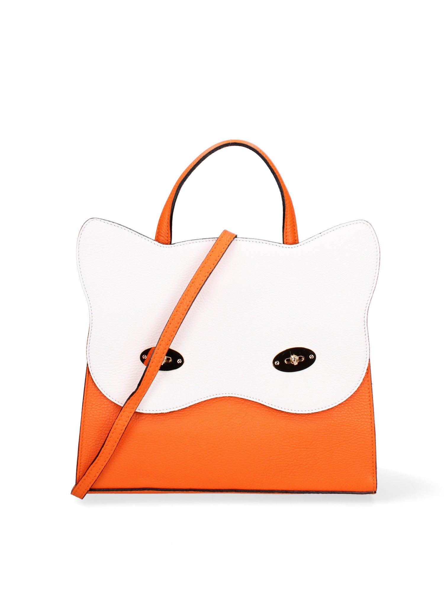Arancia Borsa a mano da donna 100% pelle 8969-ARANCIO+BIANCO Gave Lux