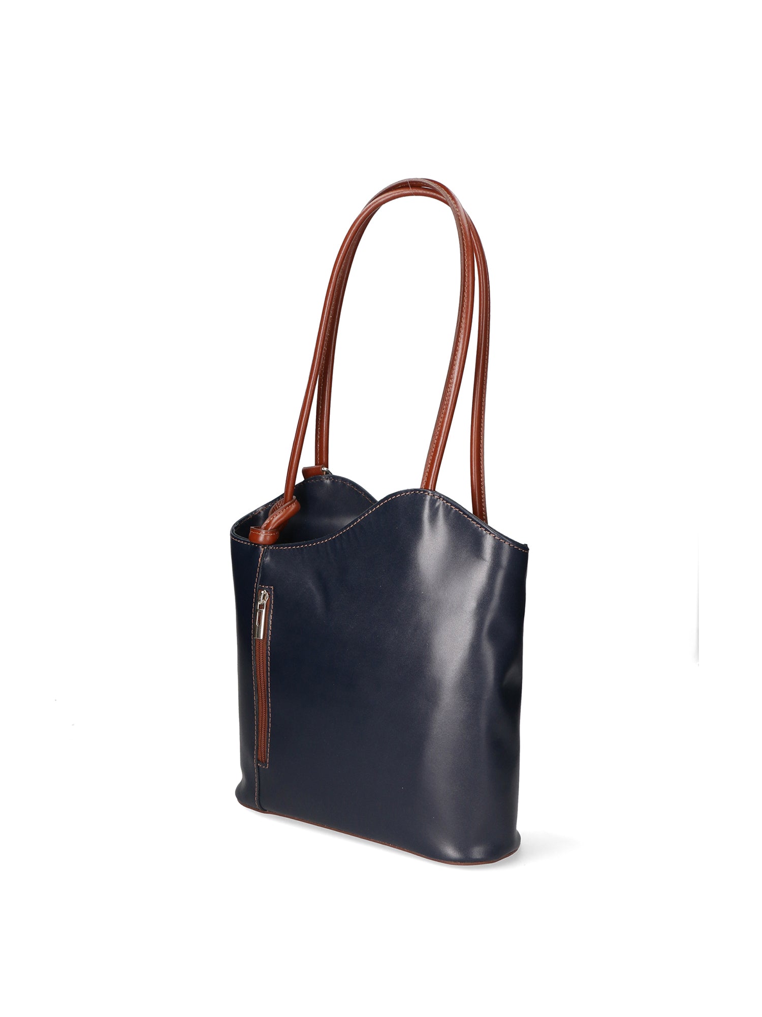 Fabiola Borsa a spalla da donna 100% pelle 9039-BLU MARRONE Gave Lux