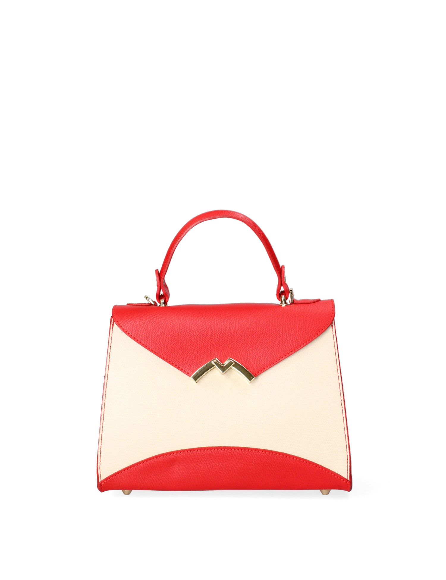 Auriga Chic Borsa a mano da donna Vera pelle 8924-BEIGE+ROSSO Gave Lux