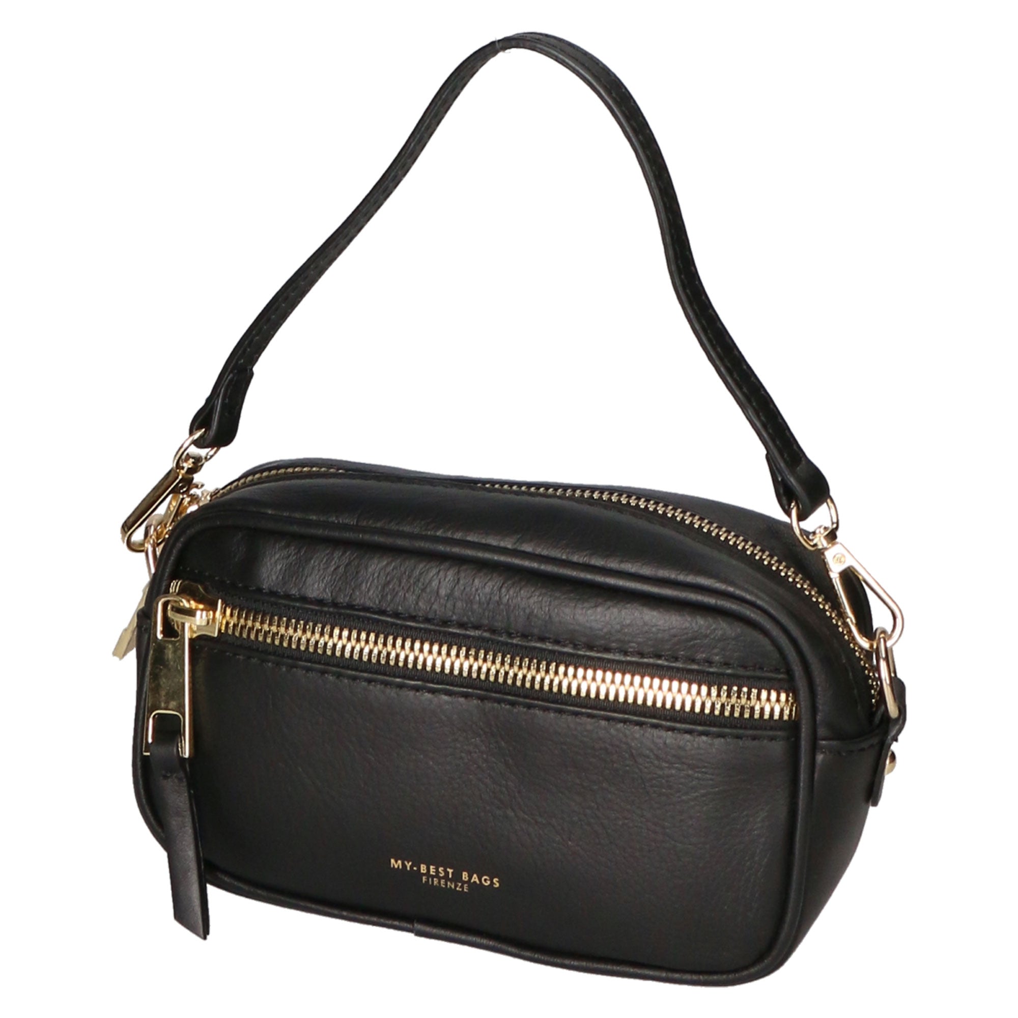 Borsa a tracolla da donna Vera pelle MYB-7031-SS-NERO BLACK My Best Bag