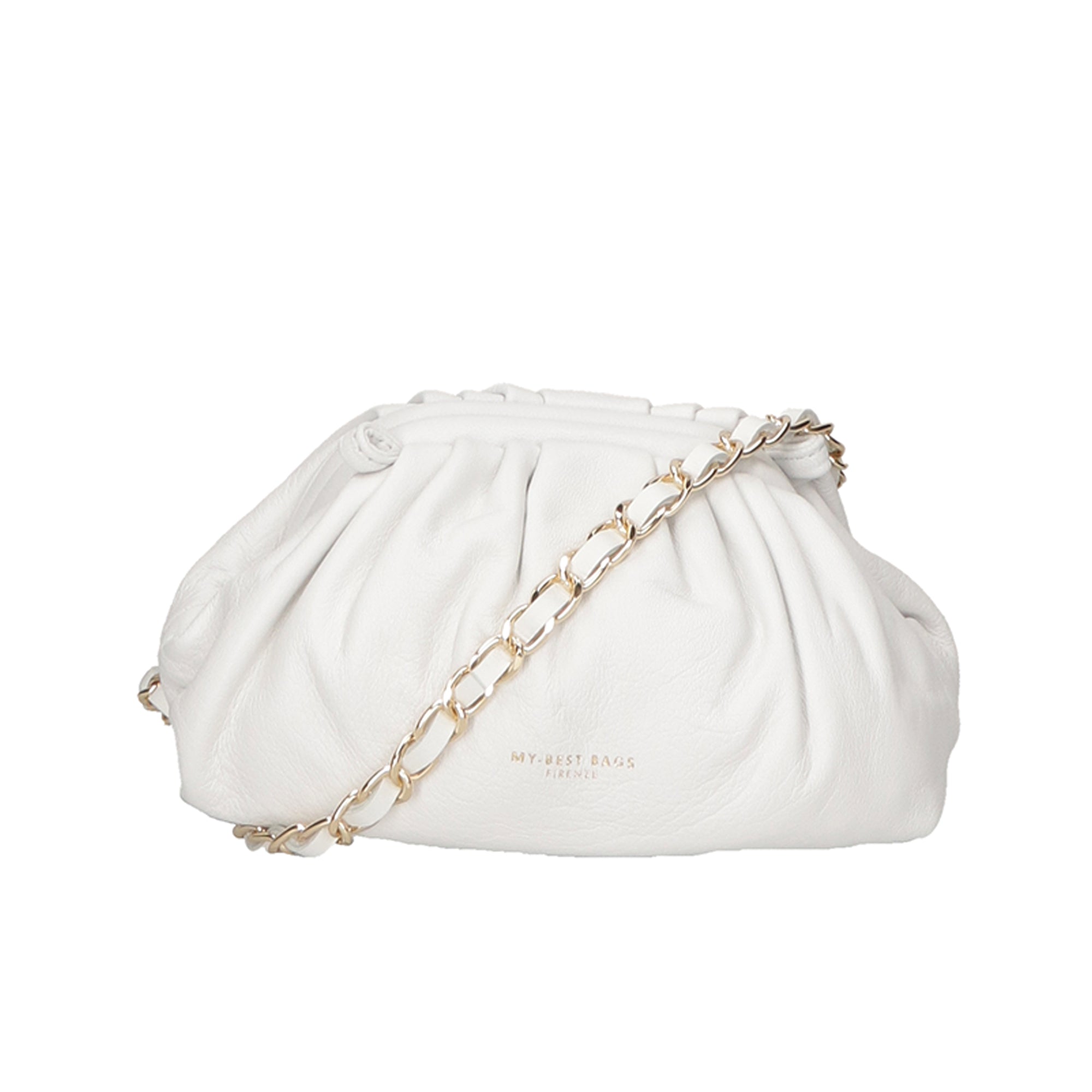 Borsa a tracolla da donna 100% pelle MYB-8014-FW-BIANCO My Best Bag