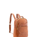 Zaino unisex in vera pelle Made in Italy 100% cotone 4048-MIELE Alessia Firenze