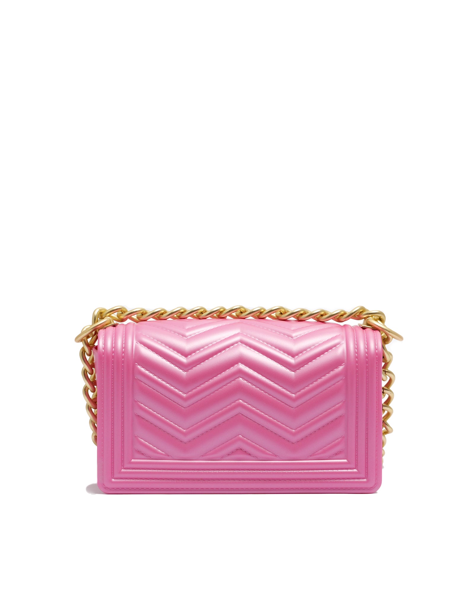 Borsa a mano da donna 100% Pvc FLAT XS MANHATTAN-AURORA PINK + OFF GOLD Marc Ellis