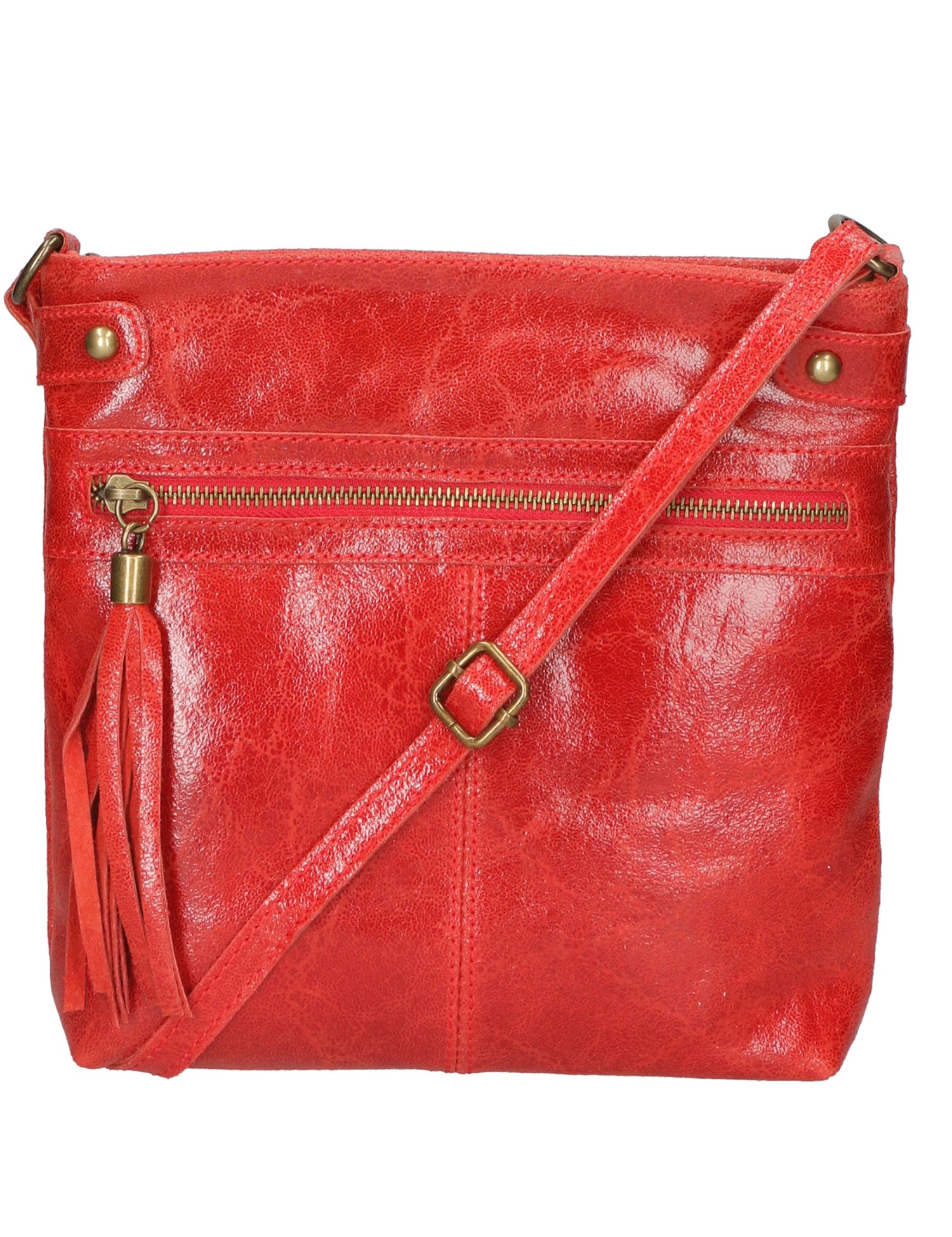 Carmen Borsa a tracolla da donna Vera pelle 10034-ROSSO Gave Lux