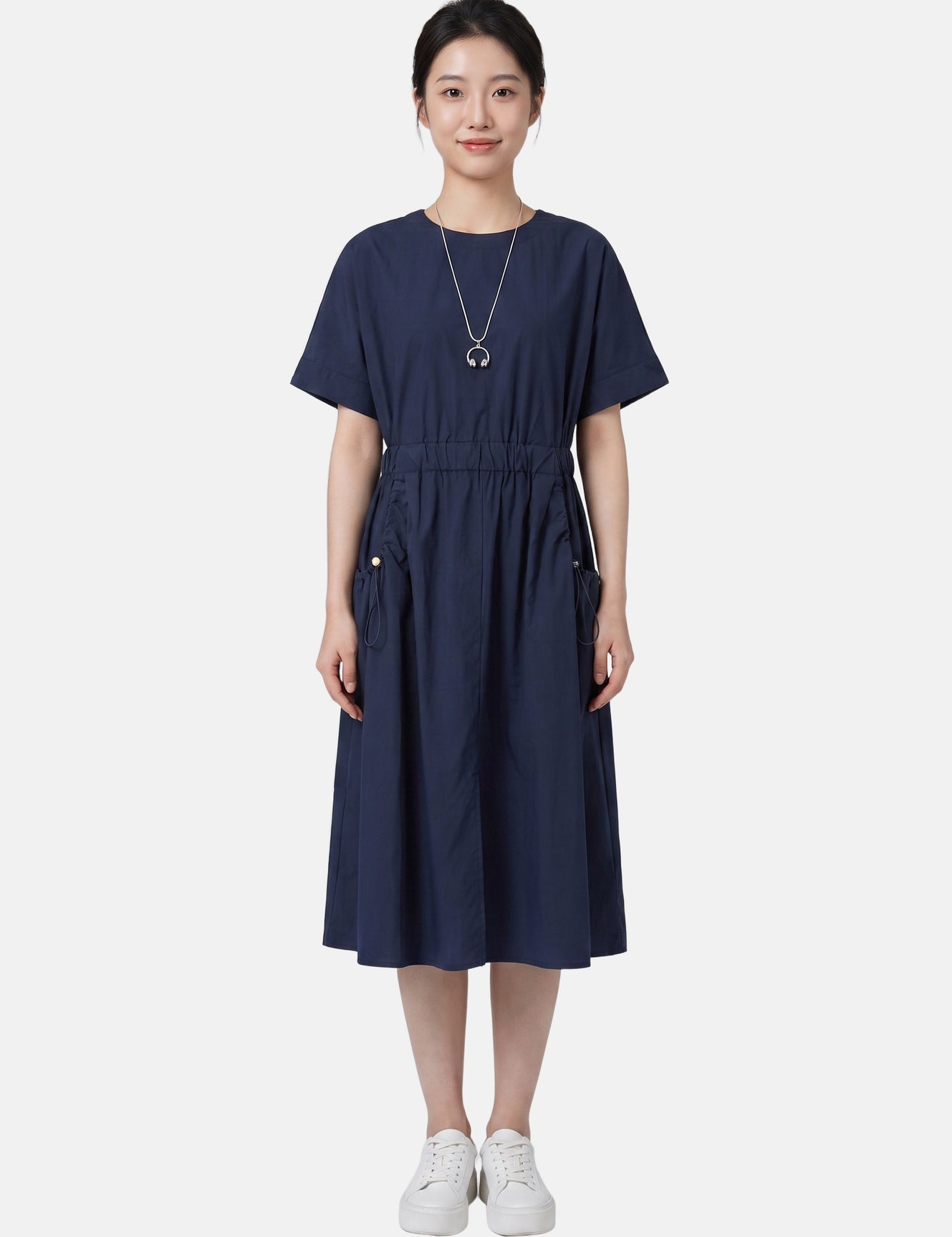 Vestito in Cotone Blu Scuro