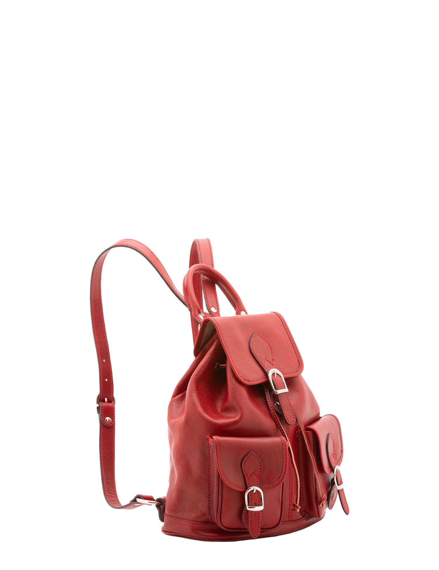 Zaino in vera pelle unisex Made in Italy 4030-ROSSO Alessia Firenze