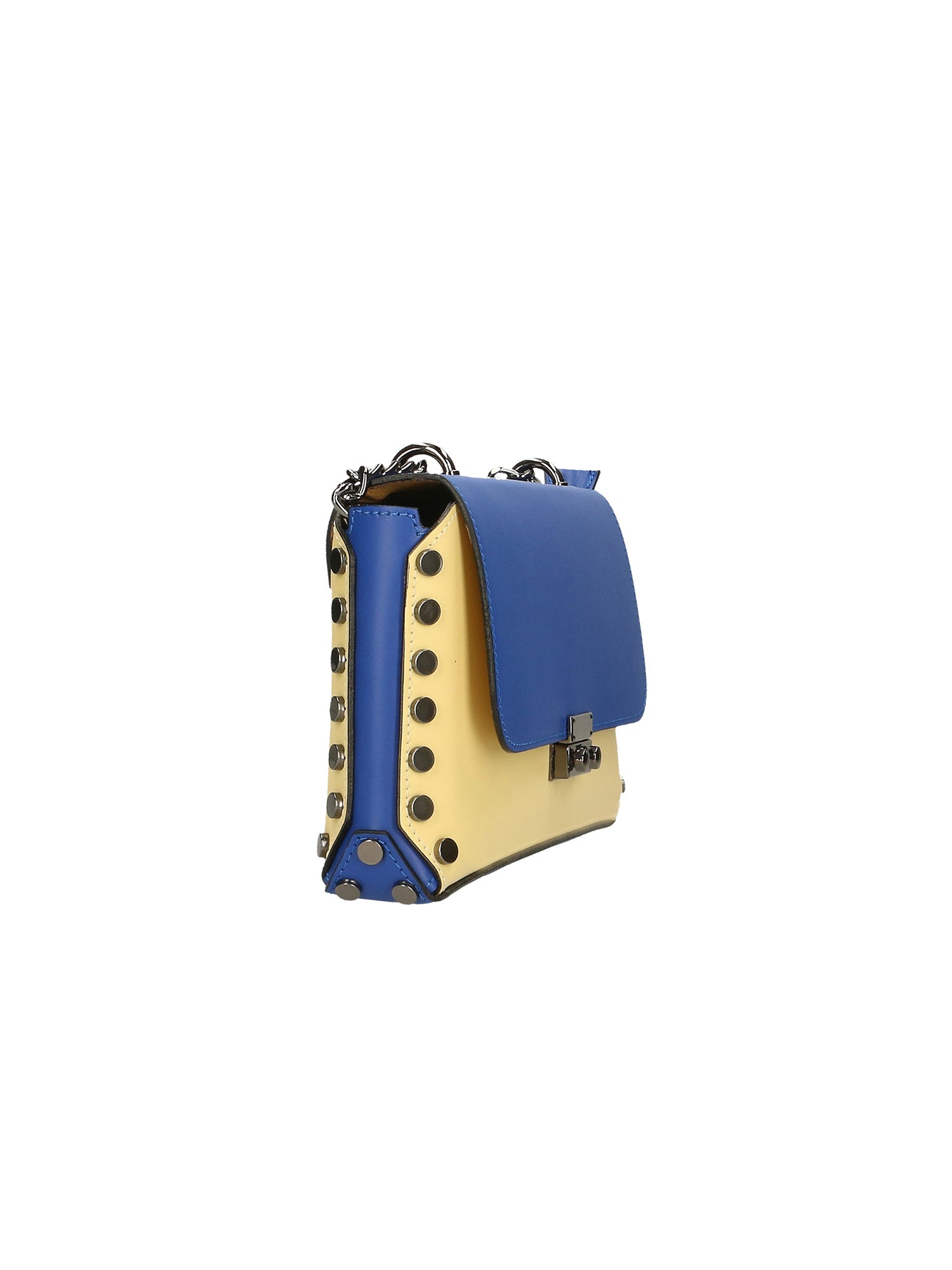 Vera pelle 8641-GIALLO+BLU Borsa a tracolla da donna Evanthe Pro Gave Lux