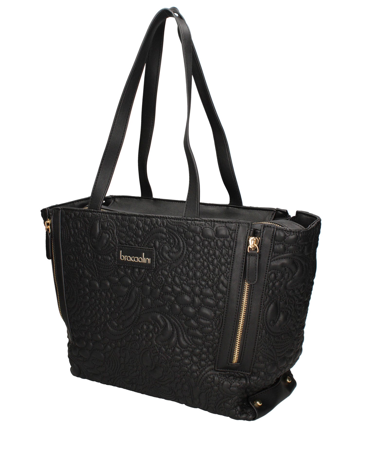 Valoria Pro Borsa a spalla da donna 100% poliuretano B16890GR-NERO Braccialini