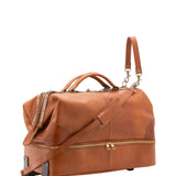 Borsa da viaggio unisex in vera pelle Made in Italy 4084-MIELE Alessia Firenze