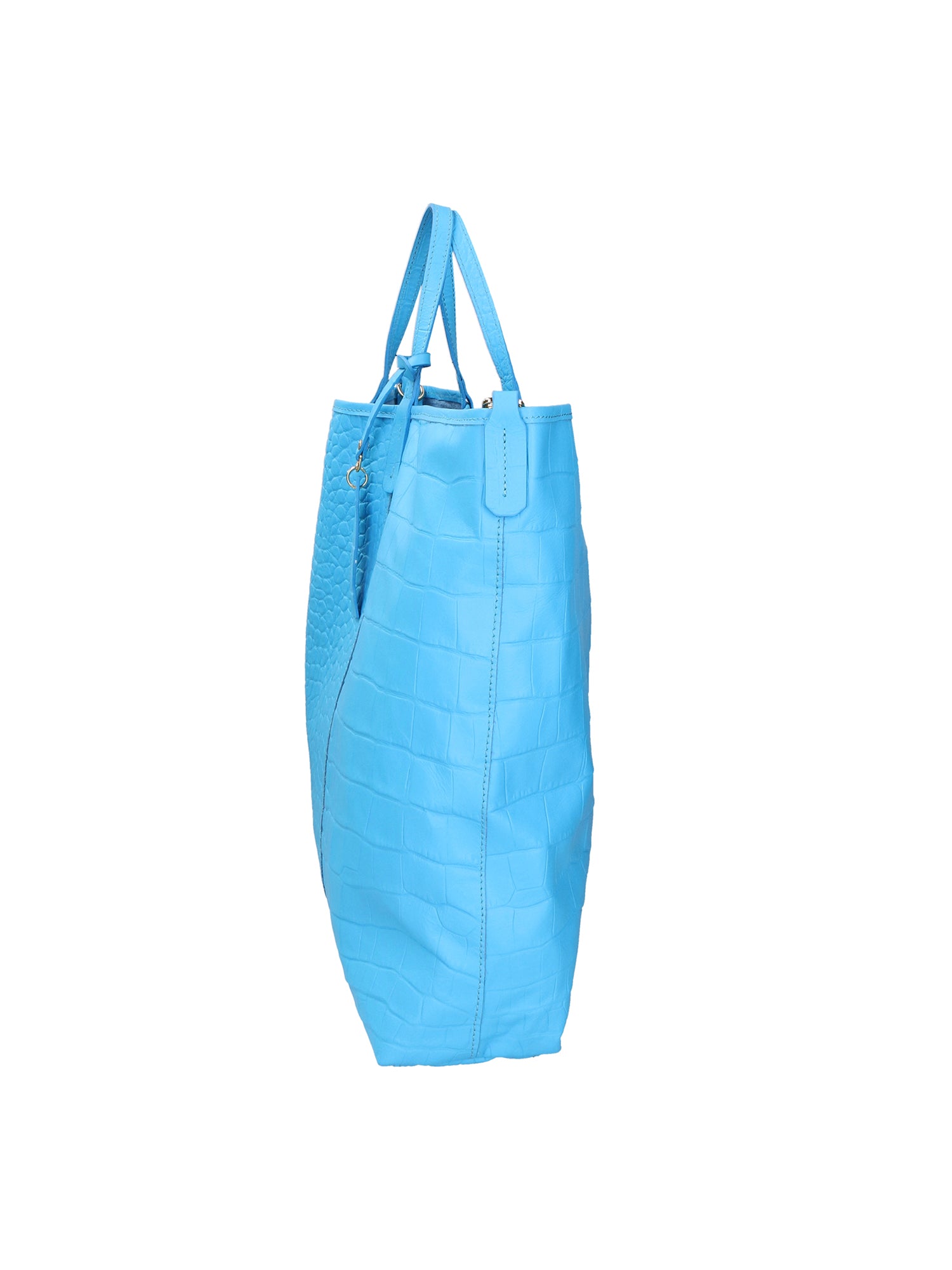 Borsa a mano da donna Vera pelle stampata coccodrillo MYB-7043-SS-SS99 TURCHESE My Best Bag
