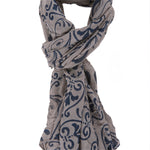 Salvina L1003-TAUPE Foulard unisex Cotone e Seta Gave Lux