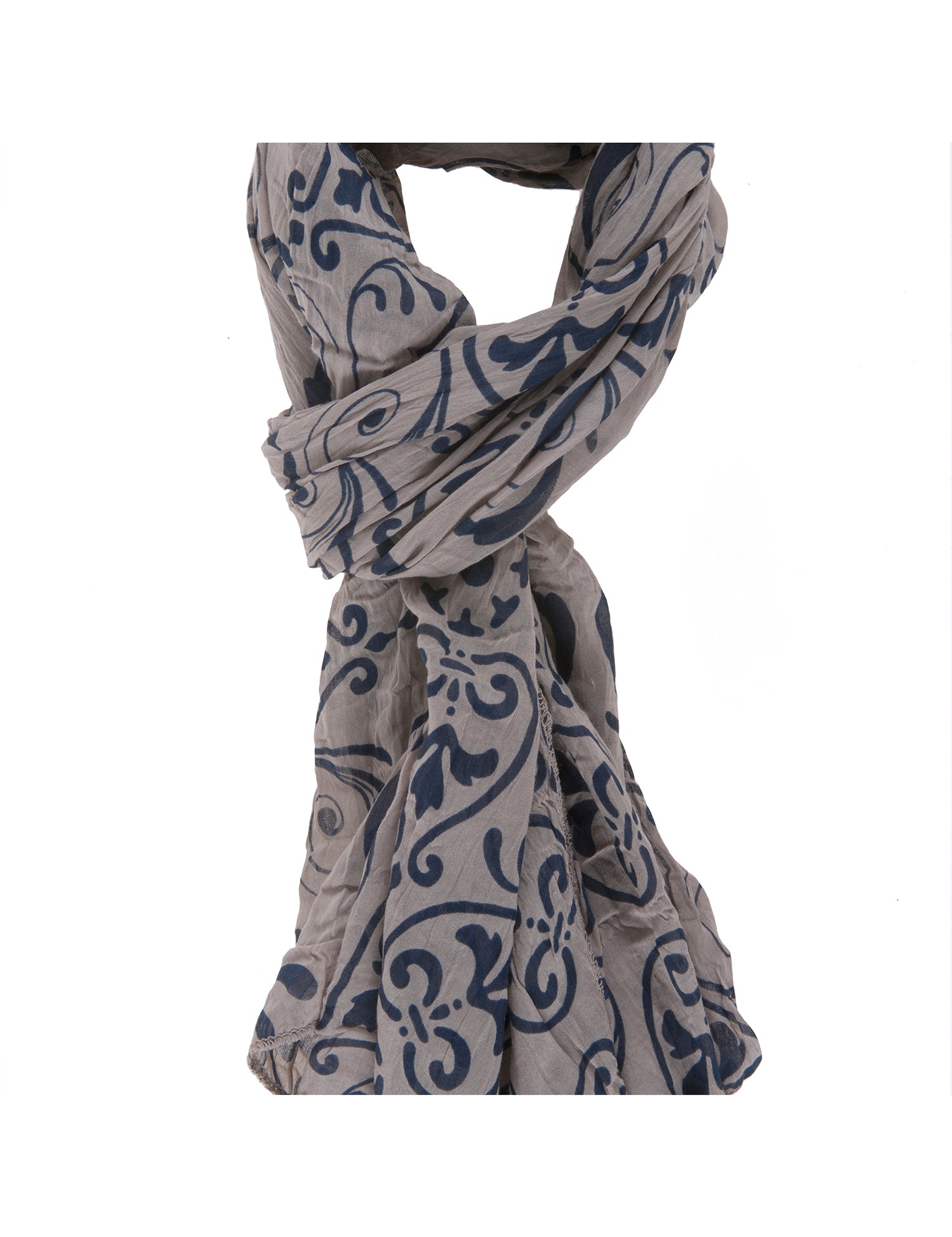 Salvina L1003-TAUPE Foulard unisex Cotone e Seta Gave Lux