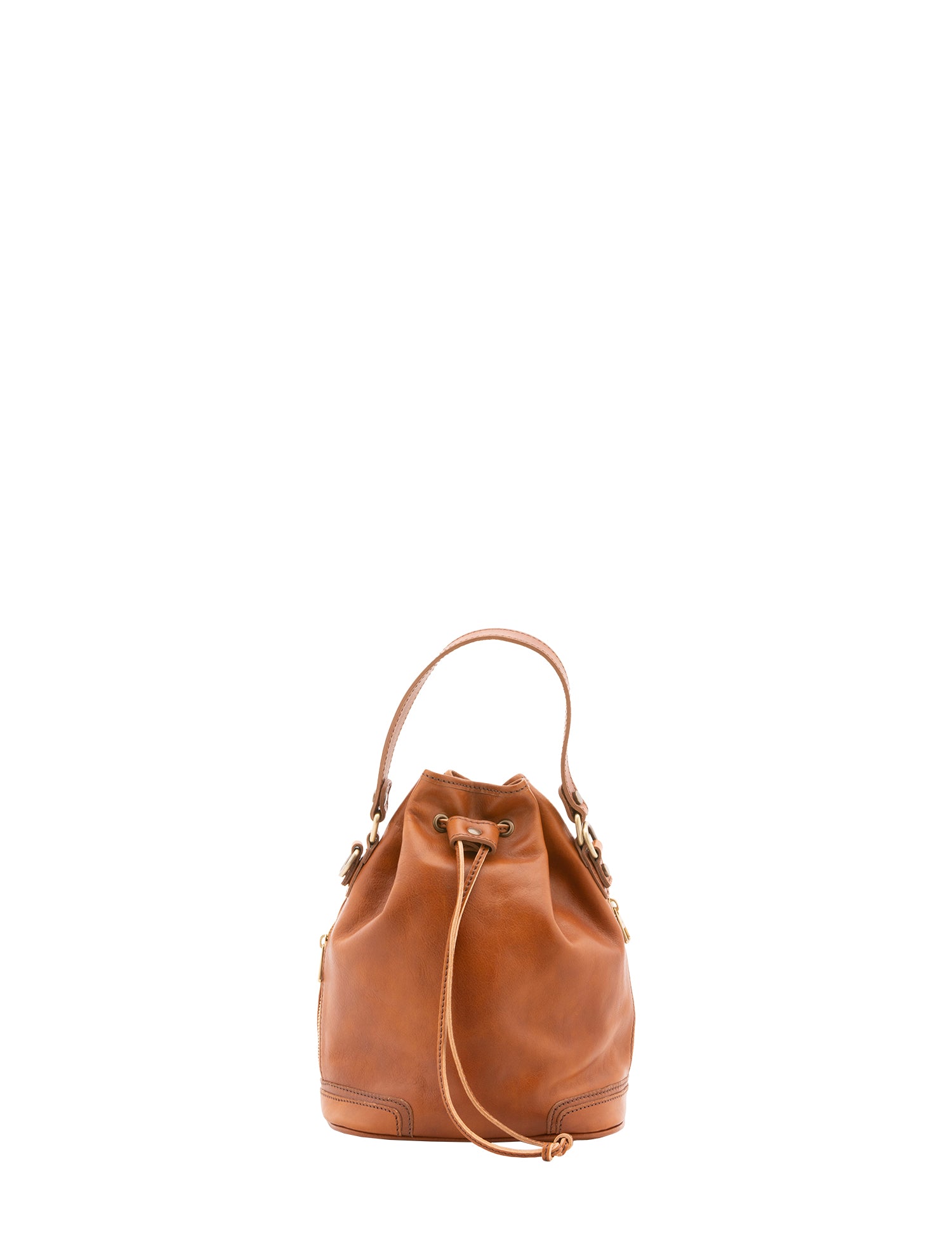 Borsa a secchiello unisex in vera pelle 100% cotone 4535-MIELE Alessia Firenze