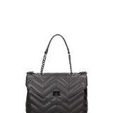 Borsa a spalla da donna 100% vera pelle JR-W-1130-RU-BLACK + GOLD John Richmond