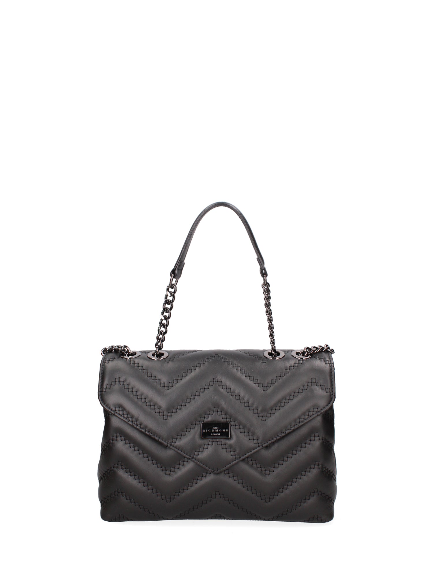 Borsa a spalla da donna 100% vera pelle JR-W-1130-RU-BLACK + GOLD John Richmond