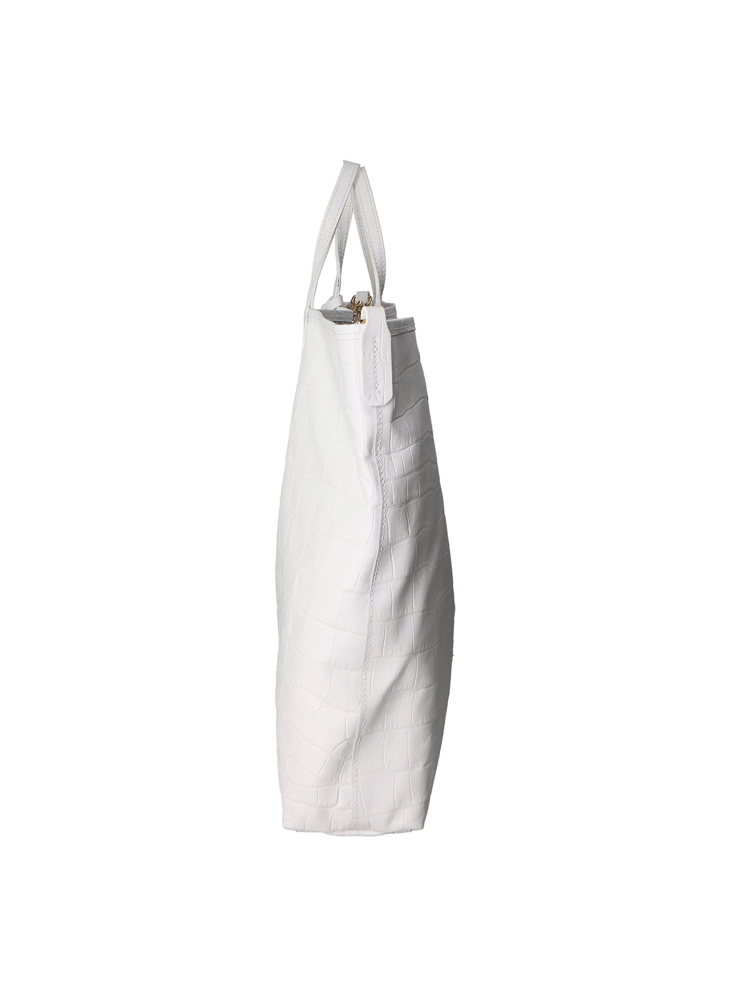 Borsa a mano da donna Vera pelle stampata coccodrillo MYB-7043-SS-S01 BIANCO My Best Bag