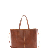 Borsa a mano unisex vera pelle Made in Italy 4611-MARRONE Alessia Firenze