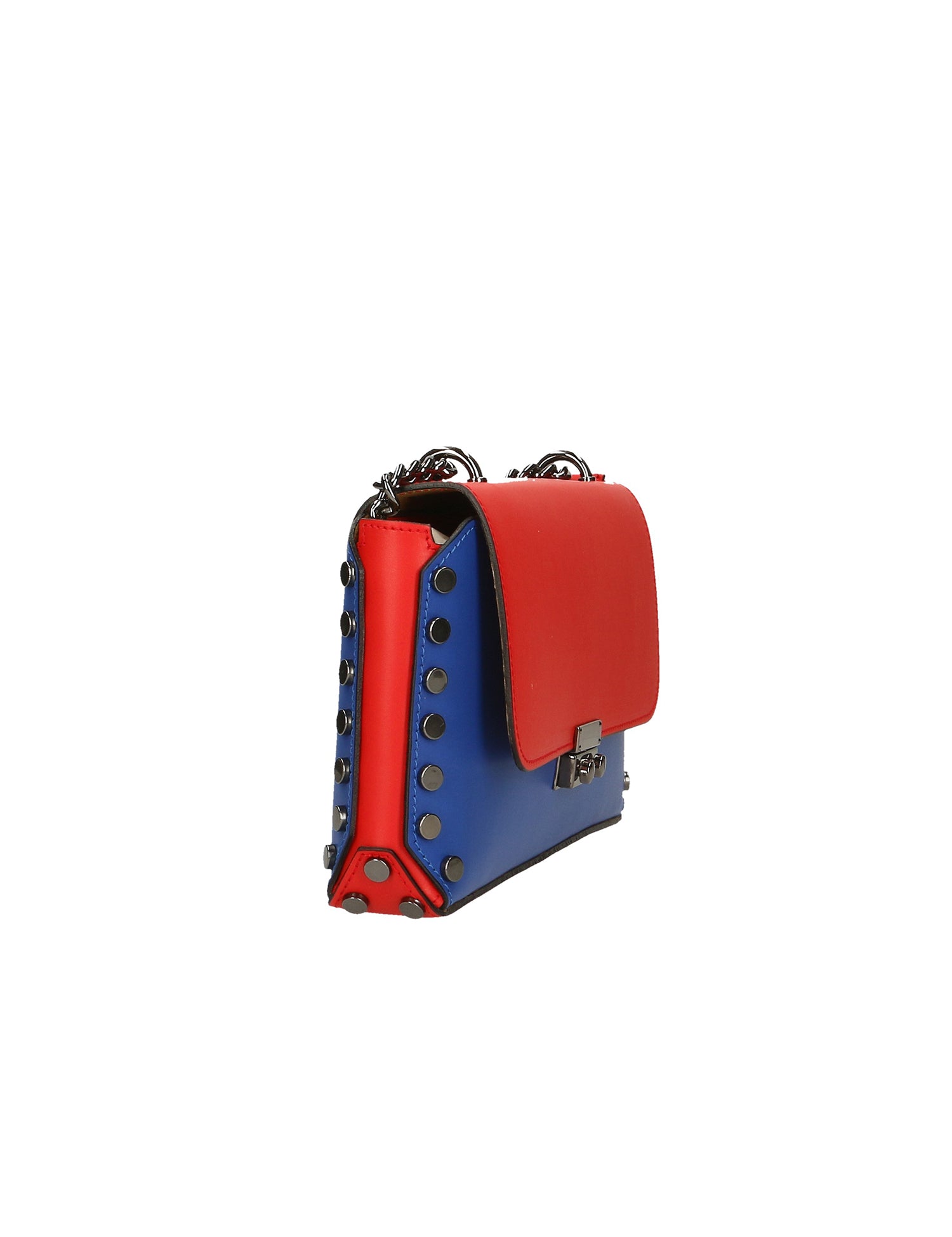 Vera pelle 8641-BLU+ROSSO Borsa a tracolla da donna Evanthe Pro Gave Lux