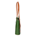 Fabiola Borsa a spalla da donna 100% pelle 9039-VERDE CUOIO Gave Lux