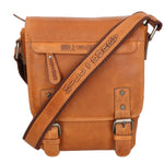 Borsa a tracolla da uomo 100% vera pelle HILB-3183-CUOIO Hill Burry