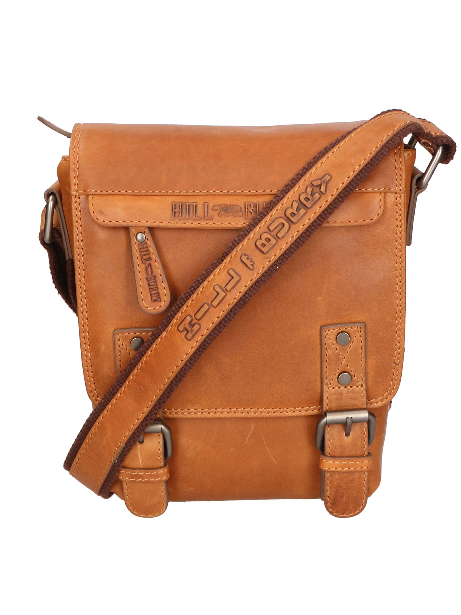 Borsa a tracolla da uomo 100% vera pelle HILB-3183-CUOIO Hill Burry