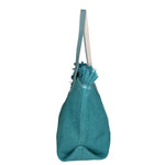 Agnese Borsa Shopper da donna Cotone e pelle 04649-D32 TURCHESE TURQUOISE Gave Lux