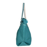 Agnese Borsa Shopper da donna Cotone e pelle 04649-D32 TURCHESE TURQUOISE Gave Lux