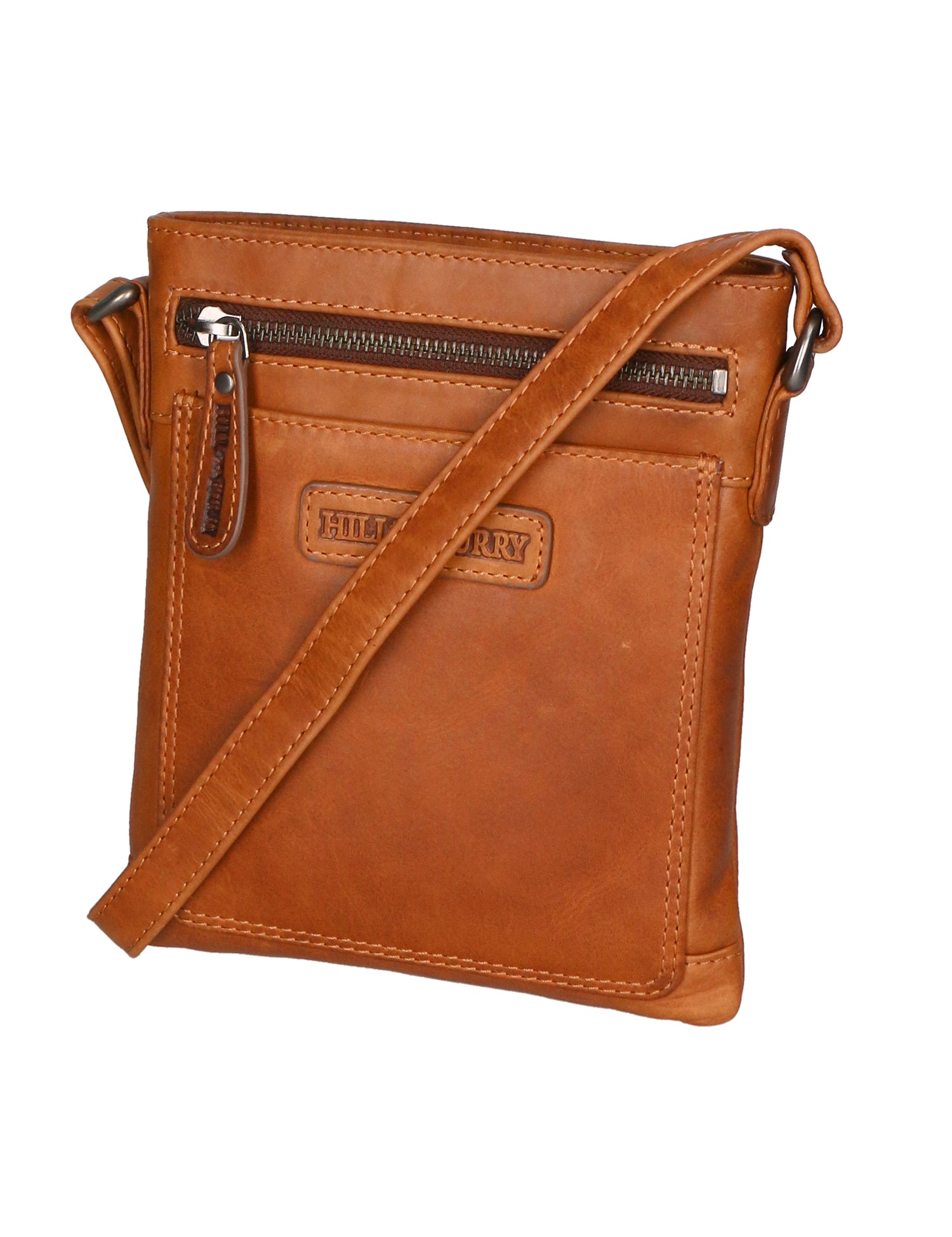 Borsa a tracolla da uomo Vera pelle RFID HILB-3098-CUOIO Hill Burry