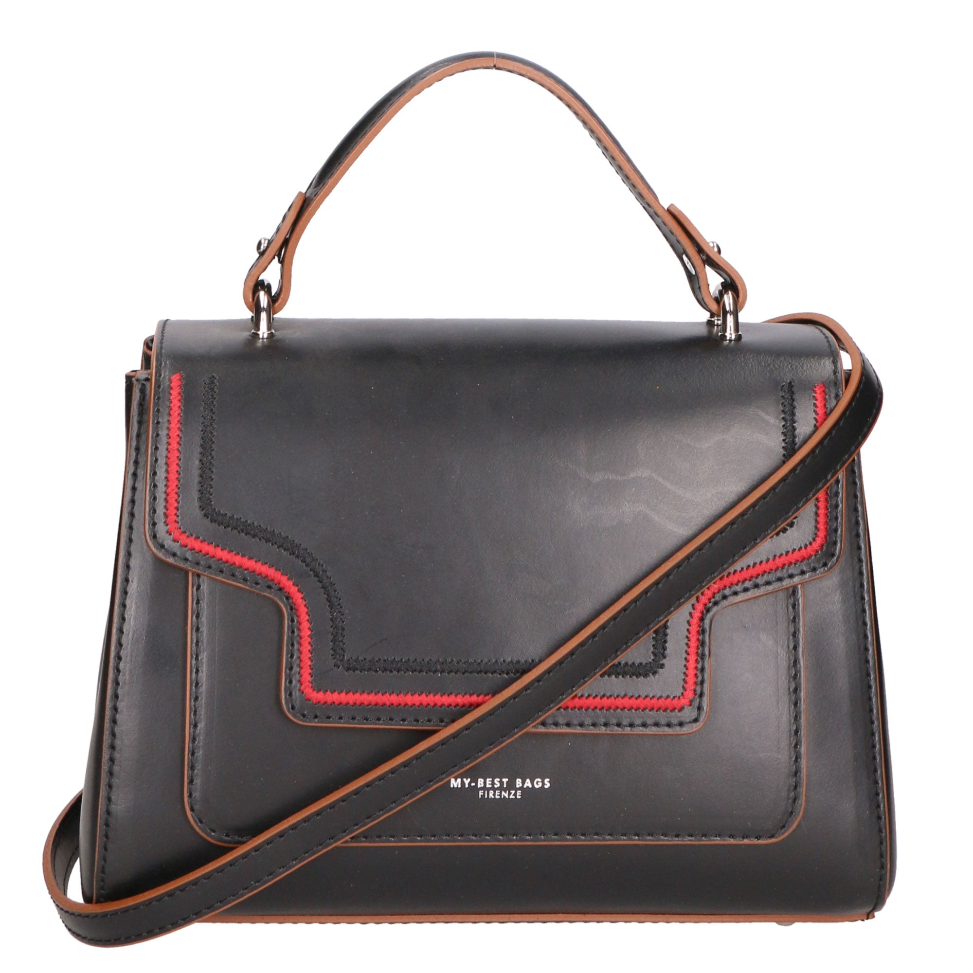 Borsa a mano da donna Vera pelle italiana MYB-6002-FW-C99 NERO My Best Bag