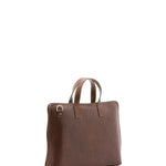 Borsa a mano unisex in vera pelle 100% cotone 4453-TESTA DI MORO Alessia Firenze
