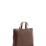 Borsa a mano unisex in vera pelle 100% cotone 4453-TESTA DI MORO Alessia Firenze
